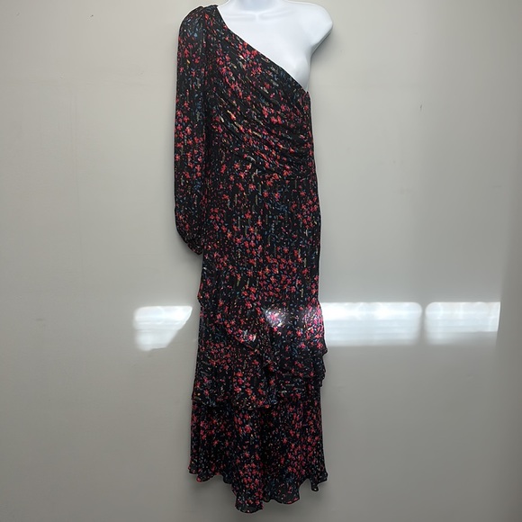 Shoshanna Midnight Dress Size 4 Floral Maxi Asymmetrical - Picture 3 of 10